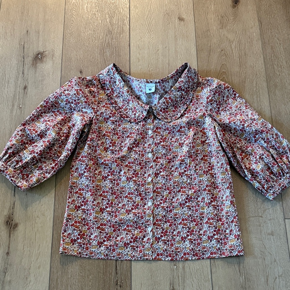 Liberty of London Floral Blouse in Red, White, Yellow